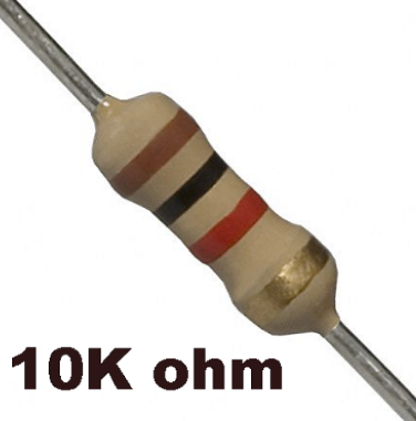 10k Ohm Resistor – 1/4W ±5% Carbon Film